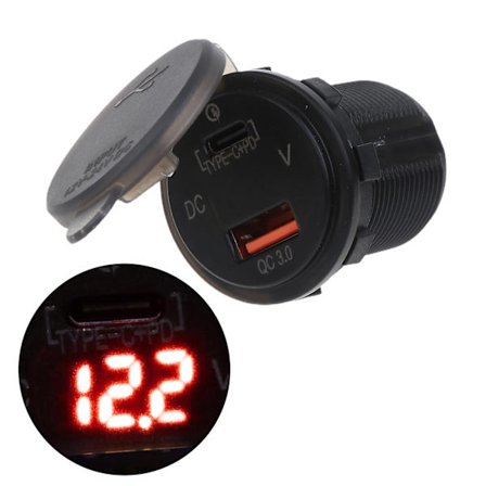 Universell 12v Usb C Billaddare Uttag För Qc 3.0 Dubbel Usb Laddare Uttag Port