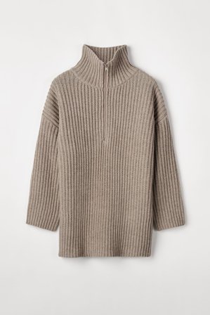 Soft Goat - Chunky Zip Knit - M - Stone