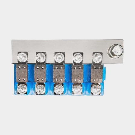 Kiskosarja sulakepitimelle Victron Busbar Connect 5, 5 teräsulakkeelle, M10, 500 A