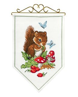 Wandbehang Eichhörnchen auf Futtersuche