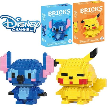 Disney LiLo Stitch Legetøj Byggeklodser Pokeman Pikechu lega Anime tegneseriefigur Model Byggeklodser Legetøj til børn Gave