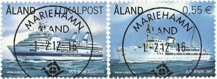 Åland - Passagerfærger - Stemplet sæt 2v