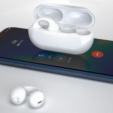 T75 trådlösa hörlurar Ear-Clip NYTT TWS Bluetooth White