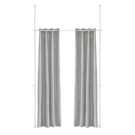 SoBuy lysegrå modulær skillevæg med justerbare metalstænger 162x9x200cm, industriel KLS12-HG