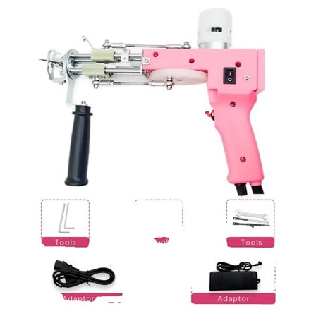 Tufting Gun Sæt, Elektrisk Tufting Pistol, 7 – 21mm Tufting Pistol, Pink