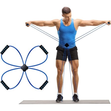 1 stk. Pilates modstandsbånd krydstræningsbånd elastisk løkke rør Pilates reformer Pilates bånd komfortgreb hjem fitnessudstyr