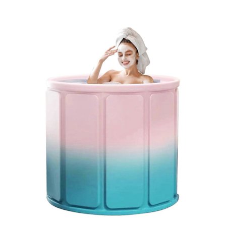 Sammenklappeligt badekar 70x70x65cm Foldbart badekar pladsbesparende design til hjemmebrug med stabil og støttende struktur