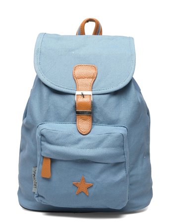 Smallstuff Baggy Back Pack, Cloudy With Leather Star - Blue - 29X 25X 9CM