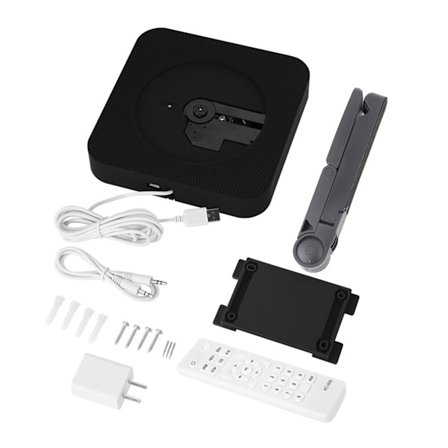 Ny väggmonterad Bluetooth CD-spelare högtalare med fjärrkontroll (svart)