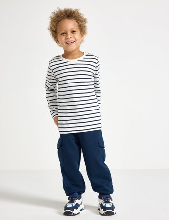 Lindex Trousers Cargo Jersey Ss25 - Navy - 92