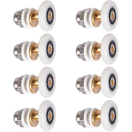 8 Dusjruller 25mm, Skyvedørsrullelager for dusjdør