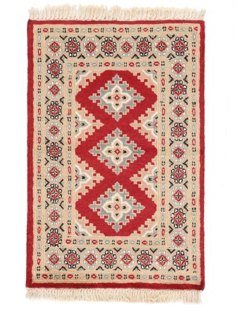 Hand Knotted Pakistan Bokhara 2Ply Rug 63X95 Orange/Brown