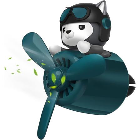 Billuftfräschare Söt Cartoon Car Vent Aroma Diffusor med roterande propeller Billuftuttag Doftklämma Bilinredning green