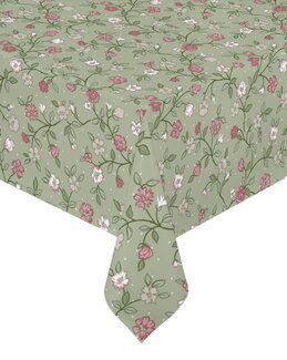 Voksdug med små blomster i metermål Grøn - Linea