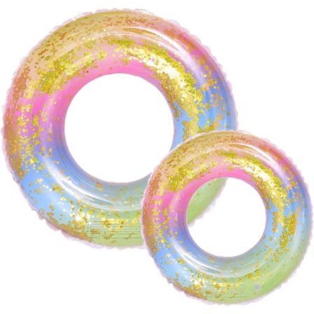 2 stk. Oppustelig Badering til Voksne, Børn Baderinge, Oppustelig Gummiring Pool Flydere Transparent Flydende Ring Bade Tube