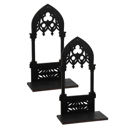 2 st gotisk båge arkitektonisk ljusstake smidesjärn heminredning ljusstake