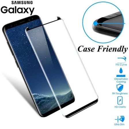 JGKK 3D Böjt Glas För Samsung Galaxy S8 S9 Plus Note 8 9 Härdat Glas Skalvänligt Skärmskydd För S8 plus S9 Shield