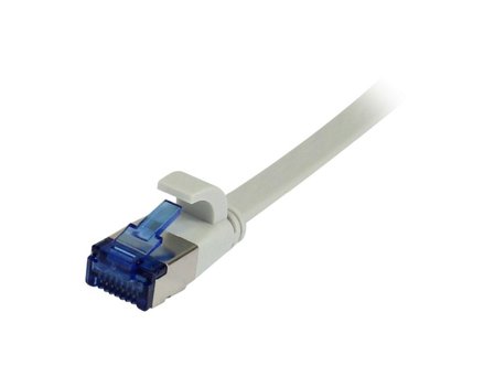 SYNERGY Patchkabel RJ45, CAT6A 500Mhz, 0,15m, grau, U/FTP, flach, TPE(Superflex), AWG32, Synergy 21