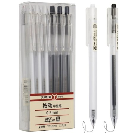 12 stk Gelpenner med spiss - Kontorrekvisita