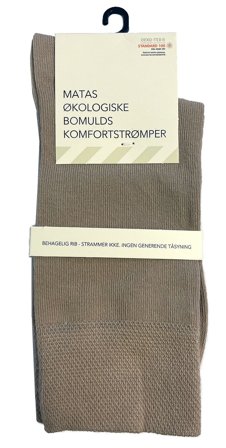 Matas Striber Økologiske Bomulds Komfortstrømpe Sand 37-41, Tøj & Bolig, Ankelsokker, Damesokker