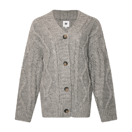 Tiffany Carla, Long Cardigan Knit - Light Grey Tröjor Dam Grå S/M