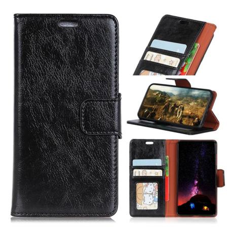 Samsung Galaxy J6 Plus - Premium Split Läder Plånboksfodral - Sv Black Svart