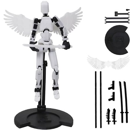 T13 Actionfigur med Vingar, Titan 13 3D-tryckt Robot med Många Leder