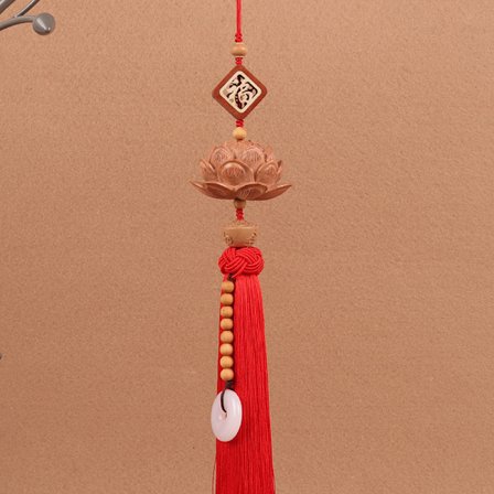 Ferskentræ Lotus Bilhæng Innovative Bagrude Spejl Dekoration Hængende Lys Rød