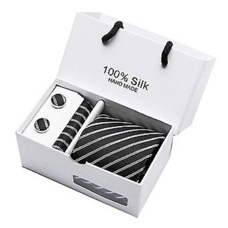 5 stk. Herre Lommetørkle Mansjettknapp Slips Dress Bryllupsfest Tilbehør Gave SB10