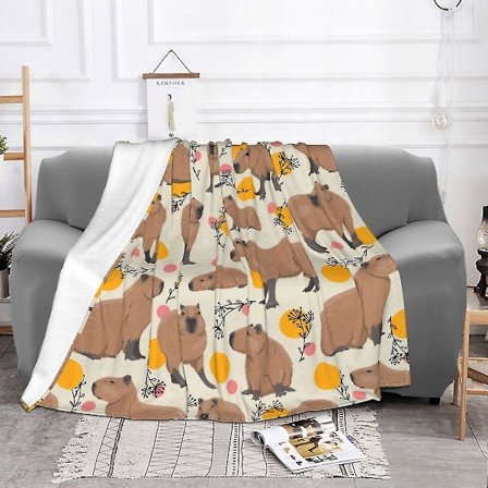 Capybara tæpper koral fleece plys dekoration vilde dyr fra Sydamerika super varmt tæppe til hjemmekontor dyne