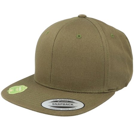 Yupoong - Vert snapback Casquette - Organic Cotton Burnt Olive Snapback @ Hatstore