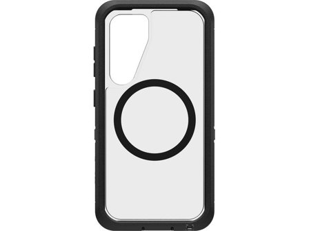OTTERBOX Galaxy S25 Defender XT deksel (gjennomsiktig/sort) Robust mobildeksel med høy grad av beskyttelse, Qi-kompatibel