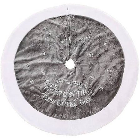 Joulukuusen helma 35 tuumaa harmaa plushi kangas matto