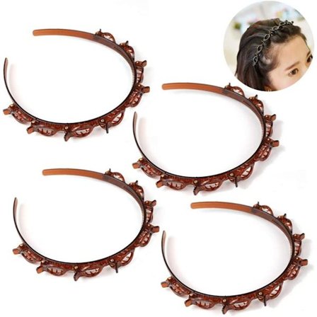 4 stk. dobbelt pandehårspænde, pandebånd med clips, dobbelt pandehårspænde, pandebånd med pandehår clips, pandebånd clip, pandebånd clip pin