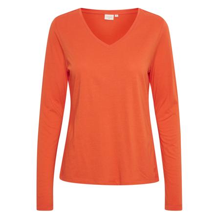 Cream Naia long sleeve T-shirt Orange, Dame T-shirts