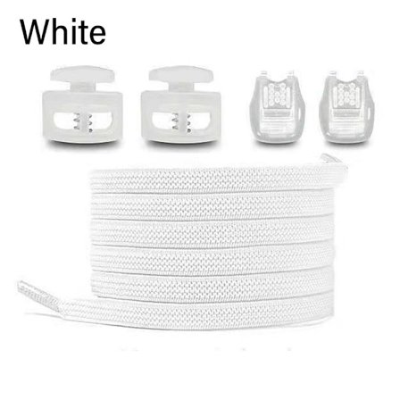 2Par No Tie Skosnören Skosnören Utan Slips VIT white