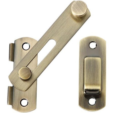 Skydedørslås Dør Lås Toggle Lås Spænde Lås Bolt med Skruer til Dør, Vindue, Skab og Have, Zinklegering Børstet Finish