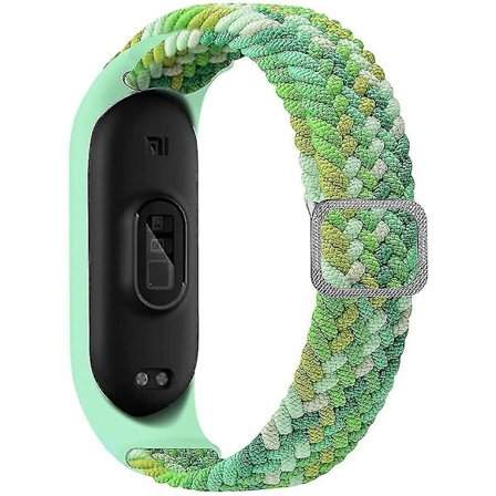 Sztxj Denim Flätad Solo Loop-rem kompatibel med Xiaomi Mi Band 6 5 4 3, Justerbar Nylon Elastisk Sport Ersättningsrem för Xiaomi Band Mi Band