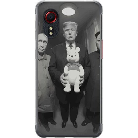 Yhteensopiva Puhelinkuori Samsung Samsung Galaxy Xcover 5 Mustavalkoinen taideteos surrealistisella poliittisella symboliikalla ja odottamattomalla ko