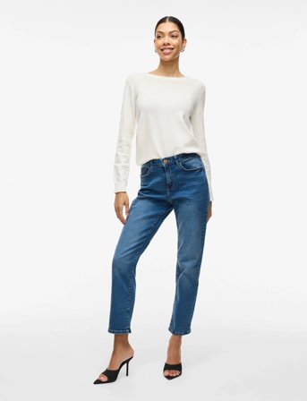 Vila Viril O-Neck L/S Knit Top - Noos - White - L