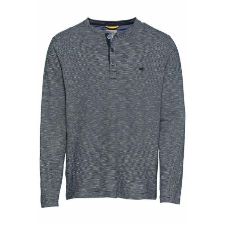 Camel Active Granddad T-Shirt Blå, Herre Langærmet