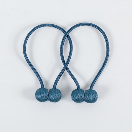 Set med 2 Magnetiska Gardinband - Blå Rep för Fläta Gardiner