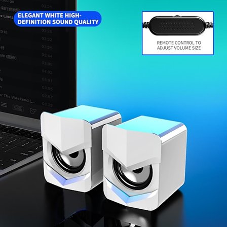 Laptop, Liten Högtalare, Stationär Dator, Usb Multimedia, Överviktig Subwoofer (Vit)