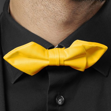 Canary Yellow Basic Pointy Pre-Tied Bow Tie for Men - Pre-tied bow ties