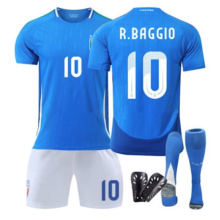 Italias EM-drakt 2024 hjemmedrakt Chiesa voksen barn treningsdress herre- og damefotballuniform Italia Hjemme nr. 10 + sokker og utstyr Italy ...