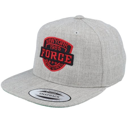 Kiddo Cap - Grå snapback Kasket - "Kids Ny Red Force Heather Grey Snapback " @ Hatstore