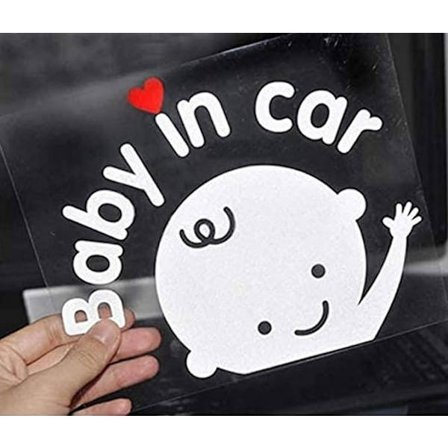 Baby i bil vinker klistremerke Baby on board skilt for bil