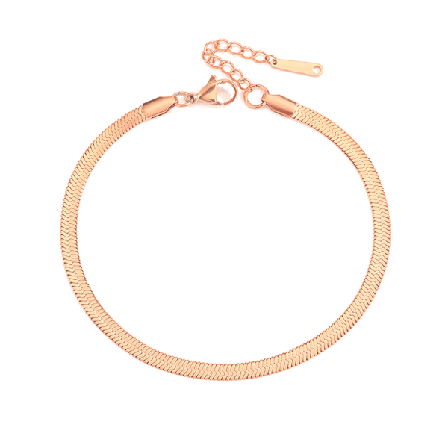 Rustfrit stål slangekæde ankelkæde til kvinder/mænd Sexet benfod Rose Gold