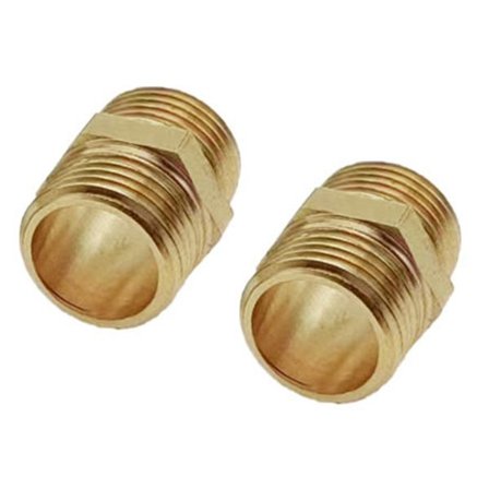 Kaksoisnippa I messinki I liitin I naarasnippa I kuusikulmio I liitin I BSP I 2x uroskierre I MM I 1 1/2.