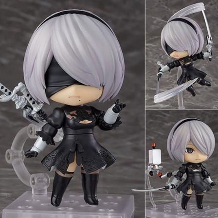 10cm NieR:Automata 2B Anime Figur YoRHa No.2 Type B Action Fig - Perfet Black one size